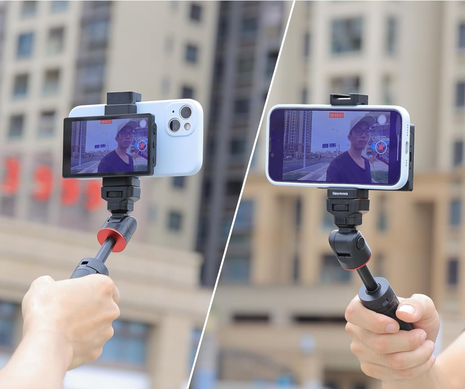 Phone Vlog Selfie Monitor Screen, Magnetic Phone Holder Clip Mount, Using Phone Rear Camera for Selfie Vlog Live Stream Tiktok, Compatible with Iphone (NOT Supports 4K Recording)